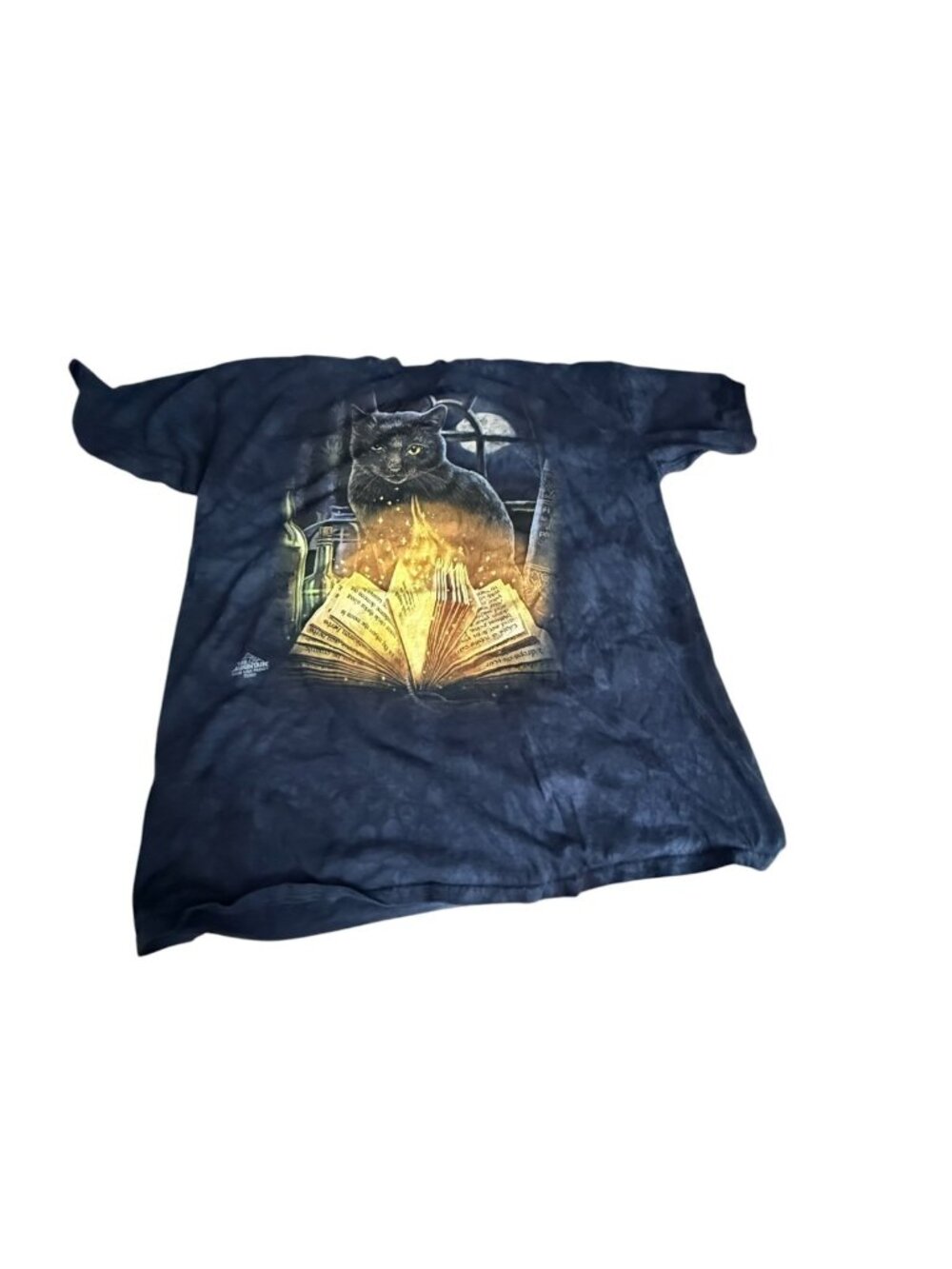 The Mountain Lisa Parker Black Cat Spell Book Tie Dye Shirt Mens 3XL Blue